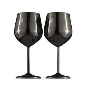 Set 2 pahare pentru vin Berlinger Haus, Black Rose, 550 ml, inox 18/10, negru imagine