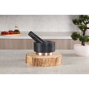Mojar cu pistil Berlinger Haus, Black Rose, 14x8 cm, granit, negru/roz imagine