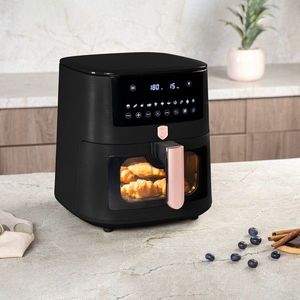 Friteuza cu aer cald si fereastra Berlinger Haus, Black Rose, 38.8x30x32.4 cm, 8 L, 1650W, negru imagine