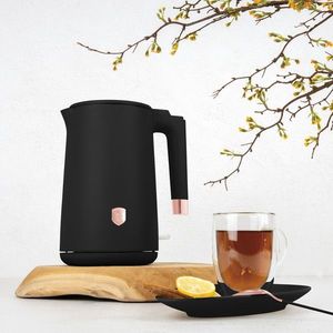 Ceainic electric cu pereti dubli Berlinger Haus, Black Rose, 1.7 L, plastic/inox, negru imagine