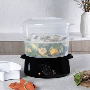 Aparat de gatit la aburi Berlinger Haus, Black Rose, 800W, 6 L, plastic, negru/transparent imagine