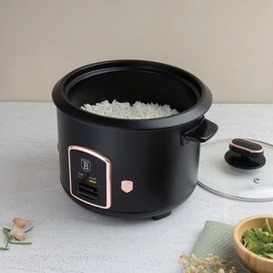 Oala electrica pentru orez Berlinger Haus, Black Rose, 700W, 1.8 L, inox/aluminiu, negru imagine