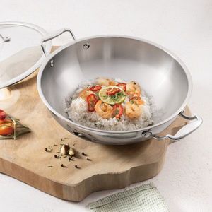 Tigaie Wok cu capac Berlinger Haus, Copper Touch, 28 cm, inox, argintiu imagine