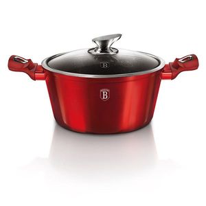 Oala cu capac Berlinger Haus, Burgundy, 28 cm, 6.1 L, aluminiu forjat, rosu imagine