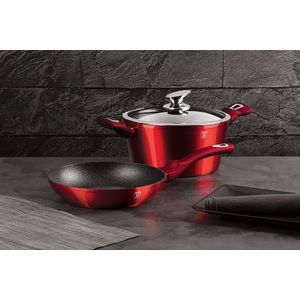 Set pentru gatit Berlinger Haus, Burgundy, 3 piese, aluminiu forjat, rosu imagine