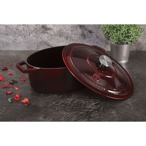 Tava cu capac Berlinger Haus, Strong Mold, 30x12 cm, 4.65 L, fonta, visiniu imagine