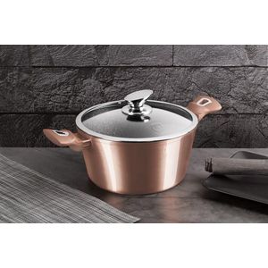 Oala cu capac Berlinger Haus, Rose Gold, 30 cm, 8 L, aluminiu forjat, roz imagine