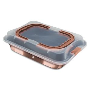 Tava cu capac Berlinger Haus, Rose Gold, 36.5x24.5x5.5 cm, otel carbon/plastic, roz imagine