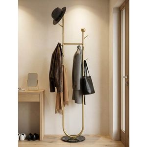 Cuier, Mauro Ferretti, Axi, 40x32x175 cm, metal/imitatie de marmura, auriu/negru imagine