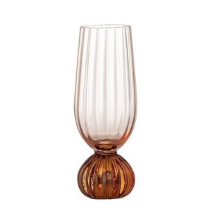 Pahar de sampanie, Bloomingville, Taurin, 6x17 cm, 250 ml, sticla, roz imagine