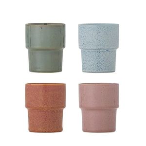 Set 4 cesti, Bloomingville, Ewan Multi, 7.5x9 cm, 150 ml, ceramica, multicolor imagine