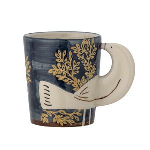 Ceasca, Bloomingville, Hezha, 8x9 cm, 260 ml, ceramica, albastru imagine