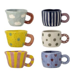 Set 6 cesti, Bloomingville, Nini, 7.5x5.5 cm, 110 ml, ceramica, multicolor imagine