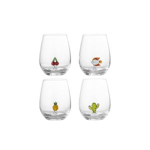 Set 4 pahare, Bloomingville, Misa , 9x12 cm, 560 ml, sticla, transparent imagine