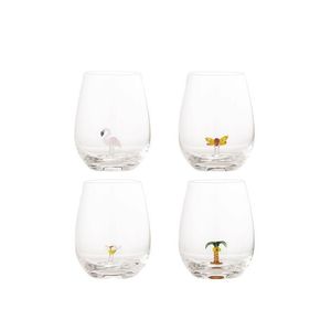 Set 4 pahare, Bloomingville, Misa Holiday, 9x12 cm, 560 ml, sticla, transparent imagine