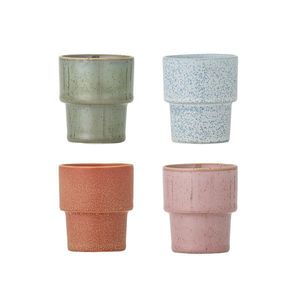 Set 4 cesti espresso, Bloomingville, Ewan, 6x6.5 cm, 75 ml, ceramica, multicolor imagine