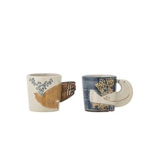 Set 2 cesti espresso, Bloomingville, Hezha, 5x5 cm, 55 ml, ceramica, albastru imagine