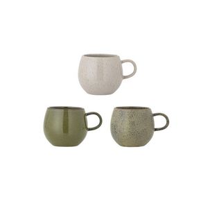 Set 3 cani, Bloomingville, Addison, 10.5x10 cm, 500 ml, ceramica, verde imagine