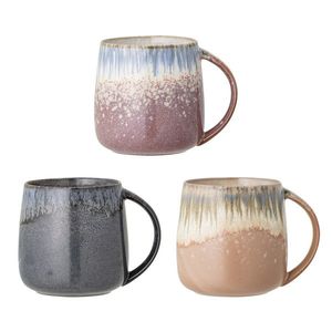 Set 3 cani, Bloomingville, Cloe, 9.5x10 cm, 400 ml, ceramica, roz imagine