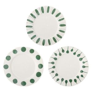 Set 3 farfurii intinse, Bloomingville, Linora, 28x3 cm, ceramica, verde imagine