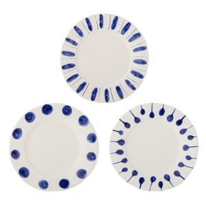 Set 3 farfurii intinse, Bloomingville, Linora, 28x3 cm, ceramica, albastru imagine