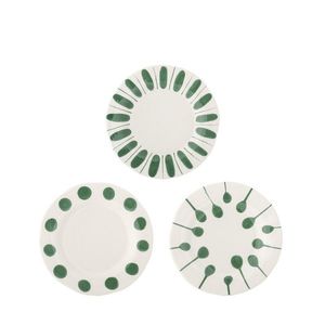 Set 3 farfurii desert, Bloomingville, Linora, 22x2.5 cm, ceramica, verde imagine