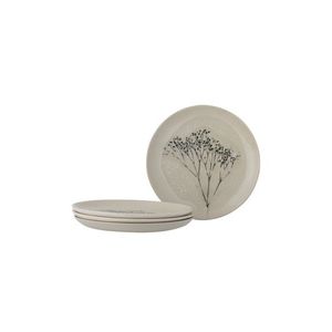 Set 4 farfurii desert, Bloomingville, Bea, 21x2 cm, ceramica, natural imagine