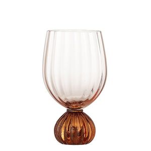 Pahar de vin, Bloomingville, Taurin, 9x15.5 cm, 430 ml, sticla, roz imagine