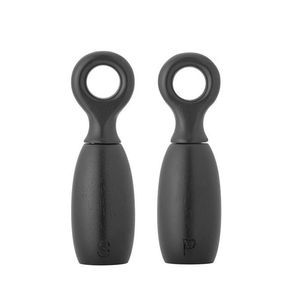 Set 2 rasnite sare si piper, Bloomingville, Martim, 6.5x21 cm, 45 ml, lemn de arbore de cauciuc, negru imagine