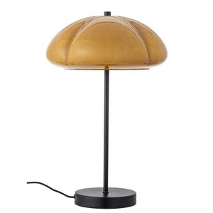 Lampa de masa, Bloomingville, Kinoko, 2 x E14, 30x46.5 cm, sticla/fier, galben imagine