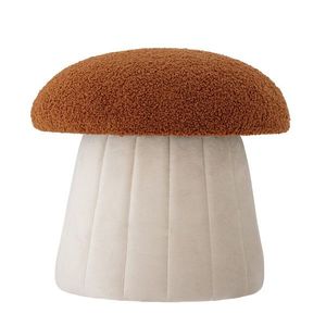 Taburet, Bloomingville, Bertil, 37x35 cm, MDF/lemn de pin/poliester, rosu/alb antic imagine
