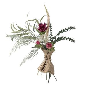 Buchet flori artificiale, Bloomingville, Crown, 30x80 cm, polietilena/fier/textil, rosu imagine