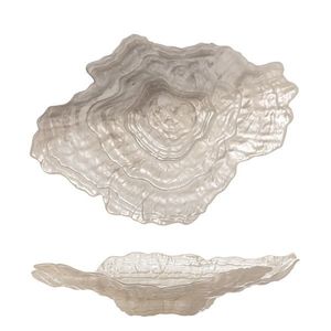 Bol decorativ, Bloomingville, Aiku, 38x29x7 cm, sticla, natural imagine