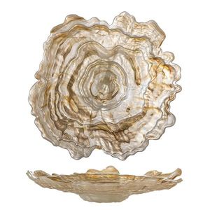 Bol decorativ, Bloomingville, Asimi, 38x8 cm, sticla, natural imagine