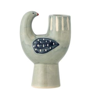 Suport pentru lumanari, Bloomingville, Trudy, 9x6x12.5 cm, ceramica, albastru imagine