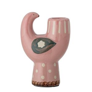 Suport pentru lumanari, Bloomingville, Trudy, 9x6x12.5 cm, ceramica, roz imagine