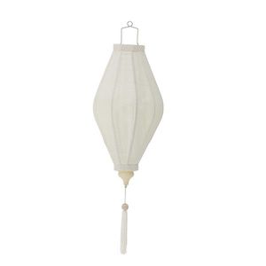 Decoratiune suspendata, Bloomingville, Pomp, 26x50 cm, poliester/bambus, alb imagine