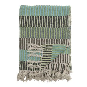 Pled, Bloomingville, Isnel Green, 130x160 cm, amestec bumbac, multicolor imagine