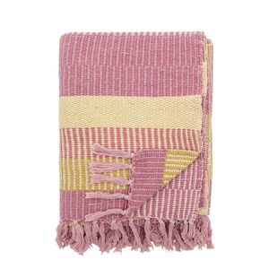 Pled, Bloomingville, Isnel Pink, 130x160 cm, amestec bumbac, multicolor imagine