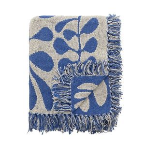 Pled, Bloomingville, Nevine, 130x160 cm, amestec bumbac, albastru imagine