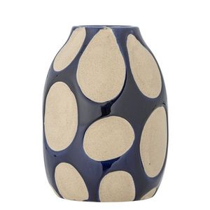 Vaza decorativa, Bloomingville, Bashir, 14.5x20 cm, ceramica, albastru imagine