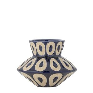 Vaza decorativa, Bloomingville, Bashir, 16x12 cm, ceramica, albastru imagine