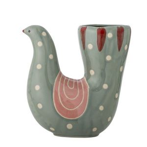 Vaza decorativa, Bloomingville, Trudy, 19x7.5x19 cm, ceramica, albastru imagine