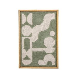 Decoratiune de perete, Bloomingville, Longton, 45x65 cm, lana/lemn de mango, verde imagine