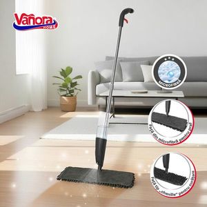Mop spray cu rezervor detasabil Speed Clean, Vanora Home, 126x41x13 cm, plastic/inox, negru imagine