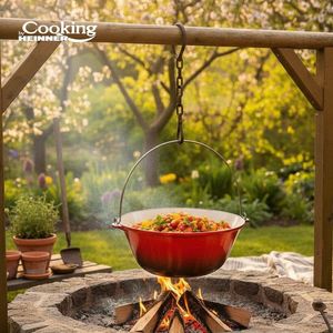 Ceaun Cooking by Heinner, 49x23 cm, 22 L, fonta emailata, rosu imagine