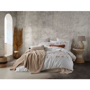 Lenjerie de pat dubla King (FR), L'essentiel Maison, Rosebella, Alb / Bej imagine