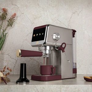 Espressor digital Berlinger Haus, Leonardo, 1350W, inox, argintiu/visiniu imagine