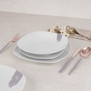Serviciu de masa 18 piese Berlinger Haus, Taupe, portelan, alb/taupe imagine
