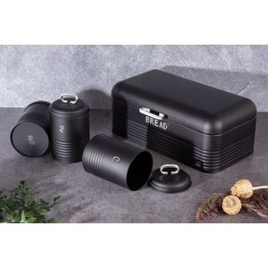 Set cutie pentru paine si 3 recipiente Berlinger Haus, Matte Black, 42.5x23x16 cm, otel carbon, negru imagine
